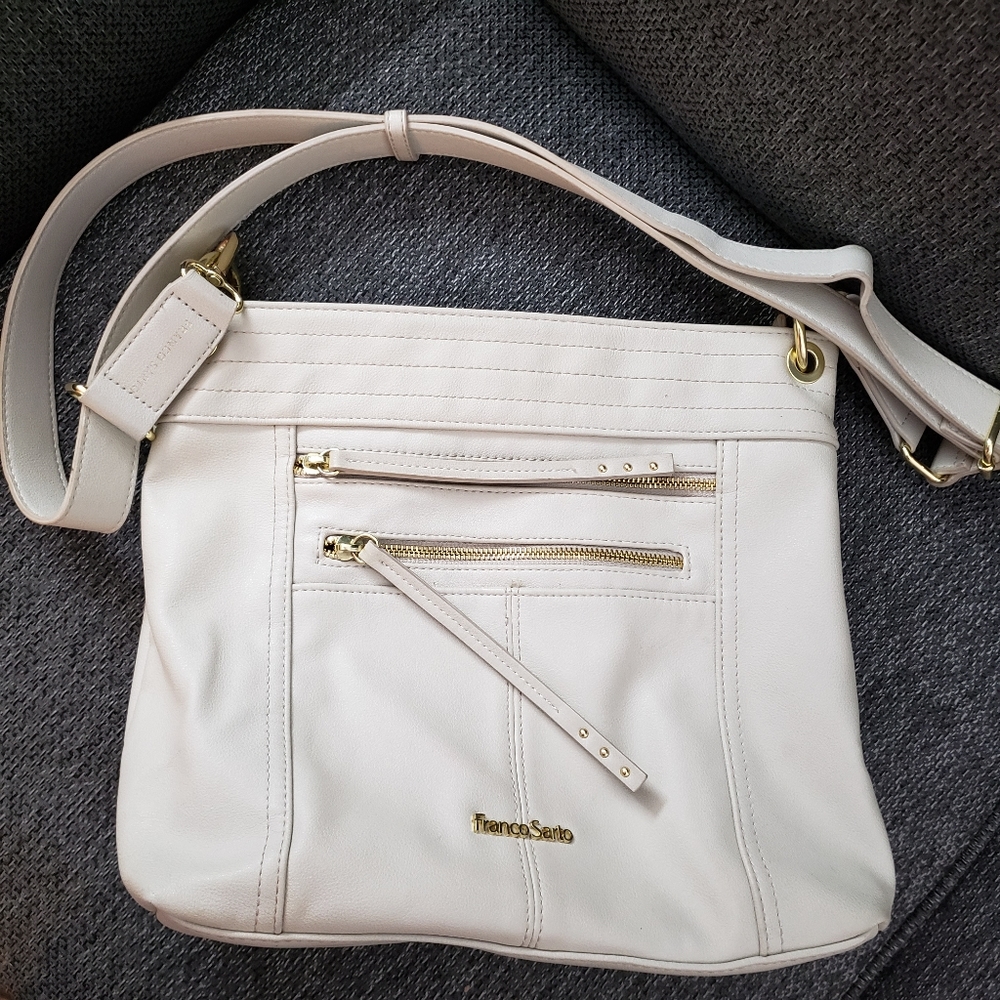 Franco Sarto White Gold Shoulder Bag